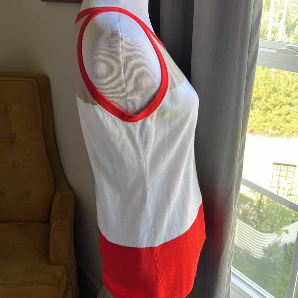 EUC Banana Republic Cotton Blend Lava Horizontal Block Stripe Sleeveless Top - Picture 3 of 8